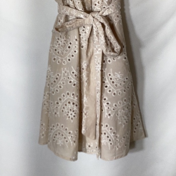 NWT SAM EDELMAN Schiffli Mini Shirtdress Puff Sleeve Eyelet Size 14 - Picture 7 of 13